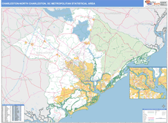 Charleston-North Charleston Metro Area Digital Map Basic Style